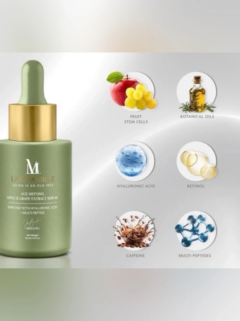 Latoua Mille Age-Defying Stem Cell Serum w/Hyaluronic Acid & Multi-Peptides